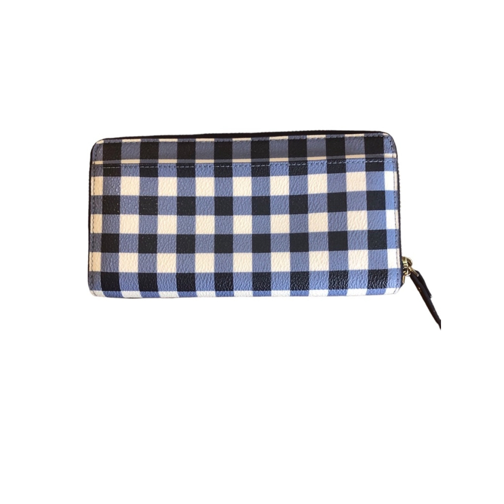 Kate Spade Hyde Lane Gingham Michele Zip Around Wallet - Picture 2 of 12